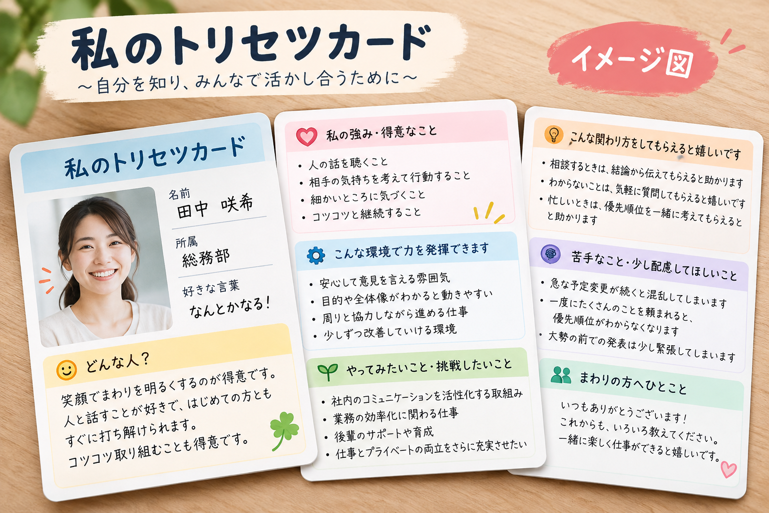 私のトリセツ完成サンプル（イメージ図）